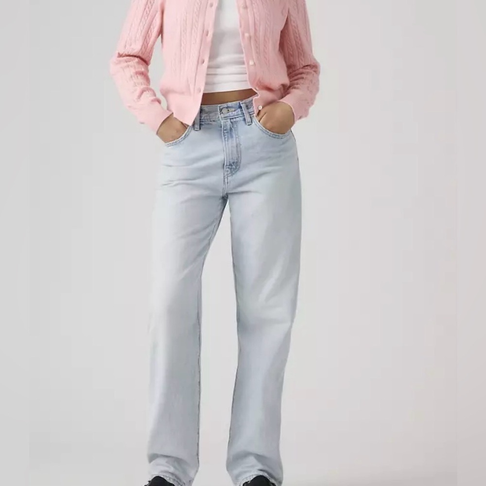 Zara Baggy Light Blue Straight Leg Jeans